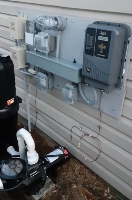 Pool control panel and equipment wiring